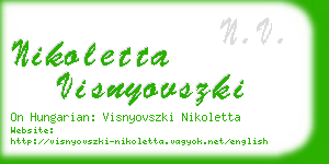 nikoletta visnyovszki business card
